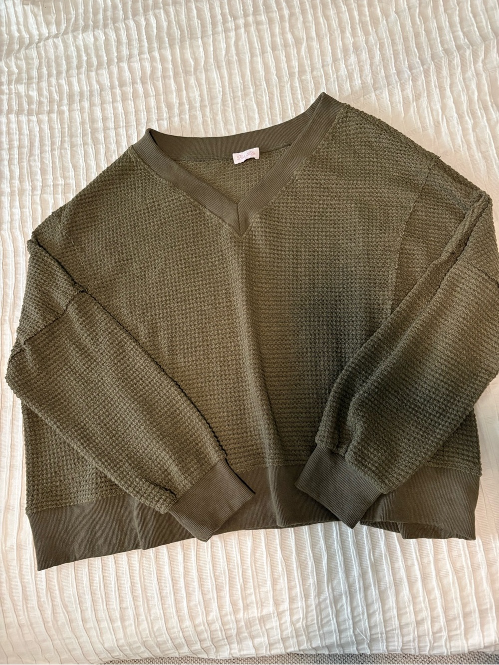 Pink Lily Waffle Sweater